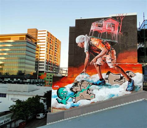 Fintan Magee Fox Mural Brisbane